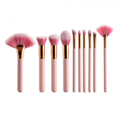 10Pcs Professional Pink Makeup Brushes Set Flame Type makeup brushes