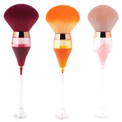 2021 Single Red wine cup style Makeup Brush Powder Paint Brush Liquid Rubber brush handle